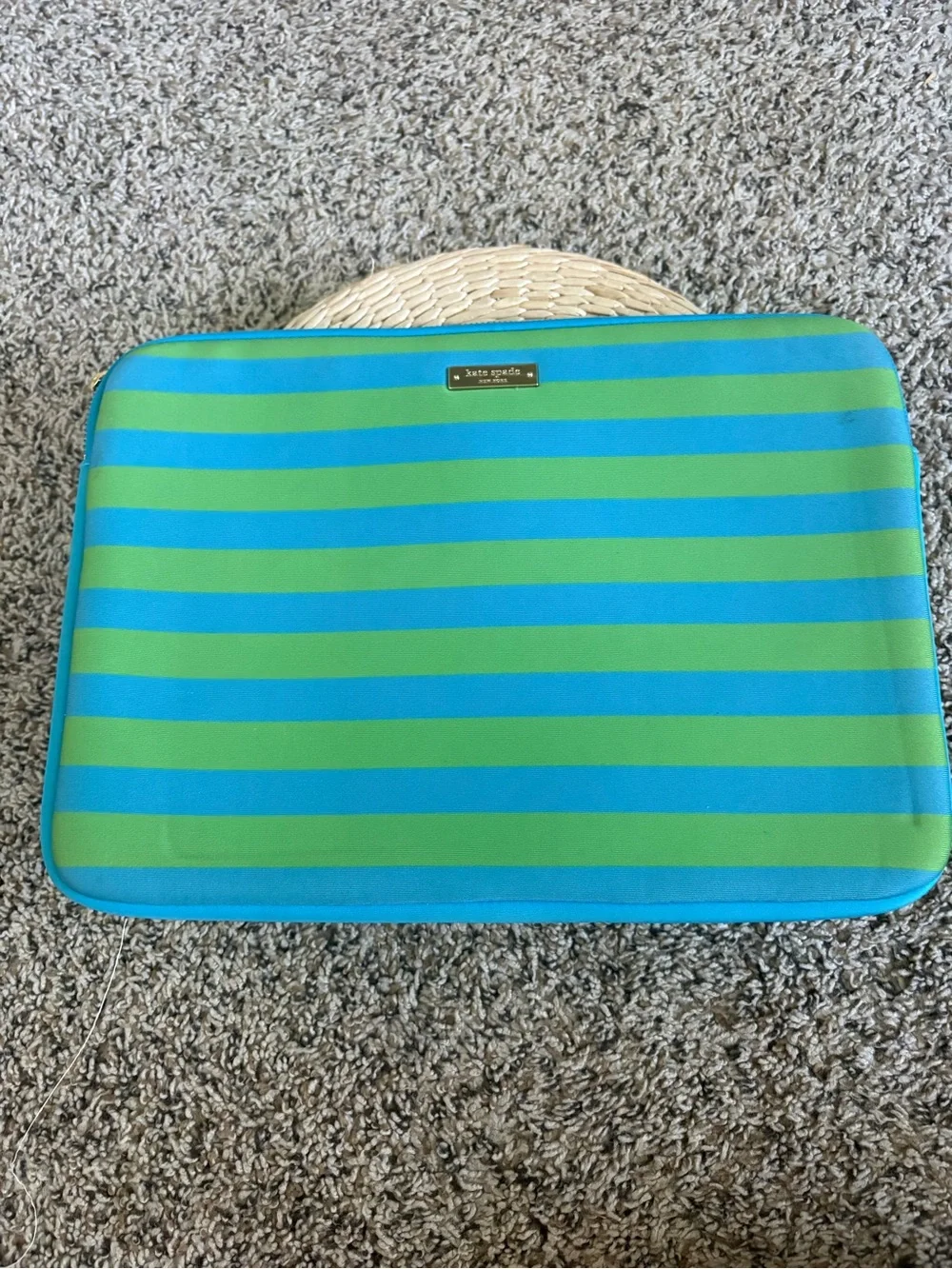 kate spade Blue & Green Striped Tech Sleeve